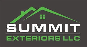 Summit Exteriors LLC logo with green roof design.