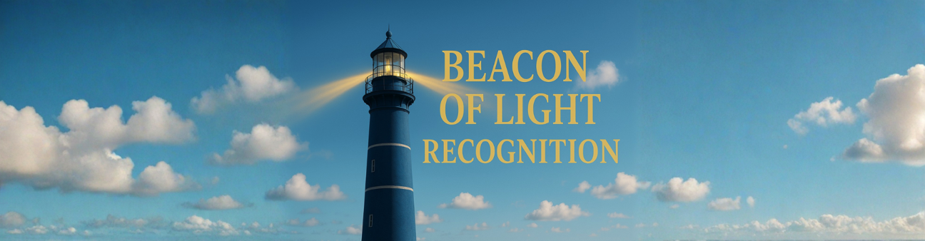 Lighthouse with Beacon of Light Recognition text