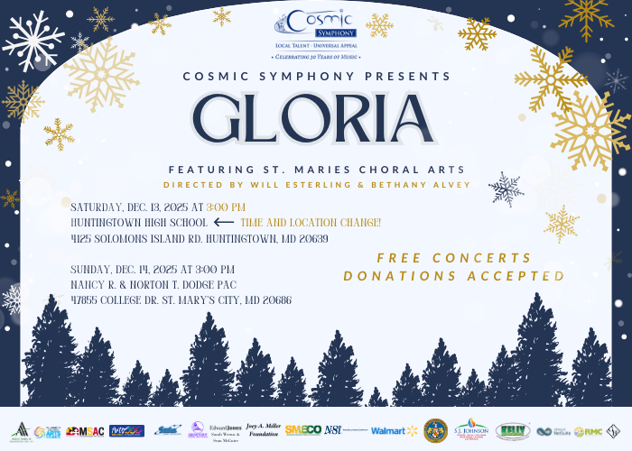 Cosmic Symphony presents Gloria concert, December 2025.